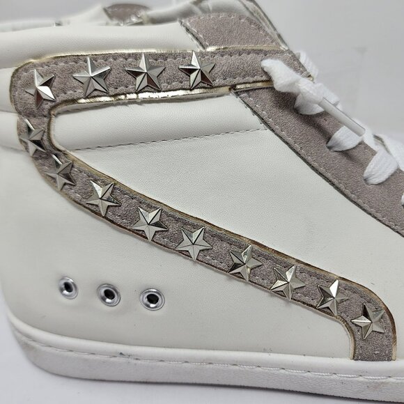 Vintage Havana Womens High-Top Sneakers With Star Studs & Gold Accents Size 10 - Picture 3 of 13